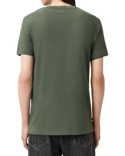 AllSaints Activewear|T-Shirts<Brace Short Sleeve Crew Beetle Green