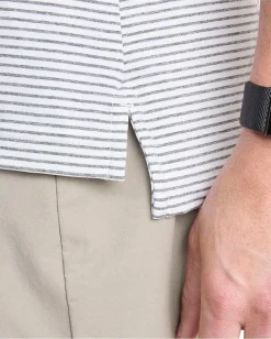 Vineyard Vines Bradley Stripe Sankaty Polo White/Gray Harbor Tejeda