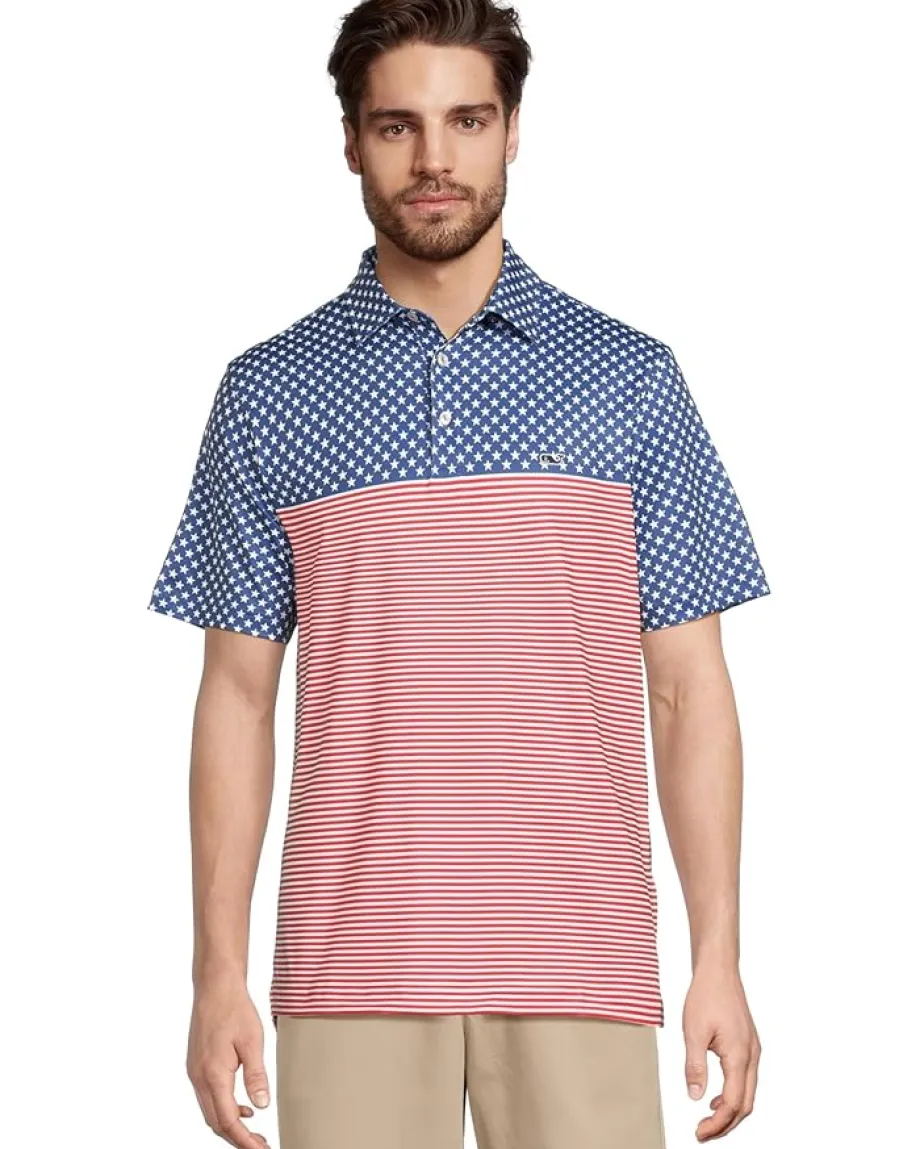 Vineyard Vines Bradley Stripe Sankaty Polo Stars & Stripes