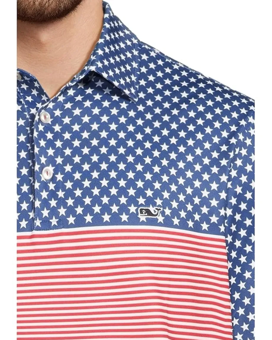 Vineyard Vines Bradley Stripe Sankaty Polo Stars & Stripes