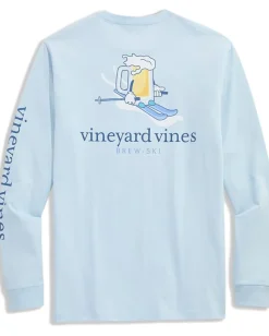 Vineyard Vines Brew Ski Time Long Sleeve Pocket Tee
