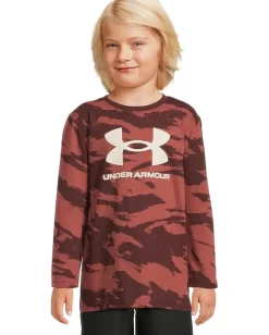 Under Armour Kids Clothing<Brushed Camo Tee (Big Kid) Dark Maroon