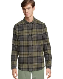 Activewear|Volcom Caden Plaid Long Sleeve Dark Olive