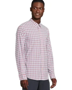 Activewear|Vineyard Vines Callwood Plaid Featherweight Performance Shirt Lighthouse Red