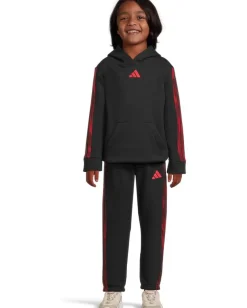 Clothing|adidas Kids Camo AOP 3S Fleece Pullover Joggers Set Black/Red