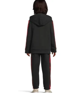 Clothing|adidas Kids Camo AOP 3S Fleece Pullover Joggers Set Black/Red