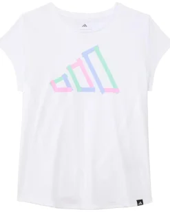 adidas Kids Cap Sleeve Poly Tee (Big Kid) White Sale