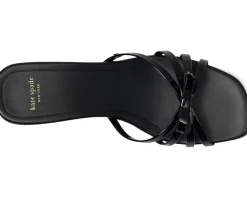 Kate Spade New York Carolina Patent Leather Kitten Heel Sandals Black Best