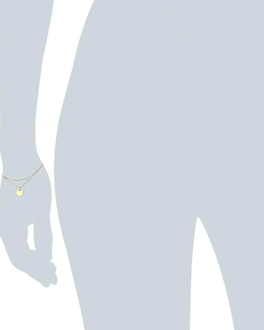 Dogeared Centered Medium Circle 2 Chain Bracelet Gold Dipped Hot