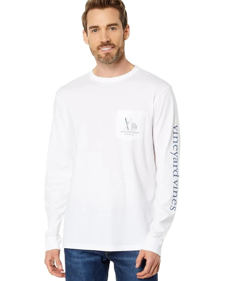 Vineyard Vines Chair Lift Long Sleeve Pocket Tee