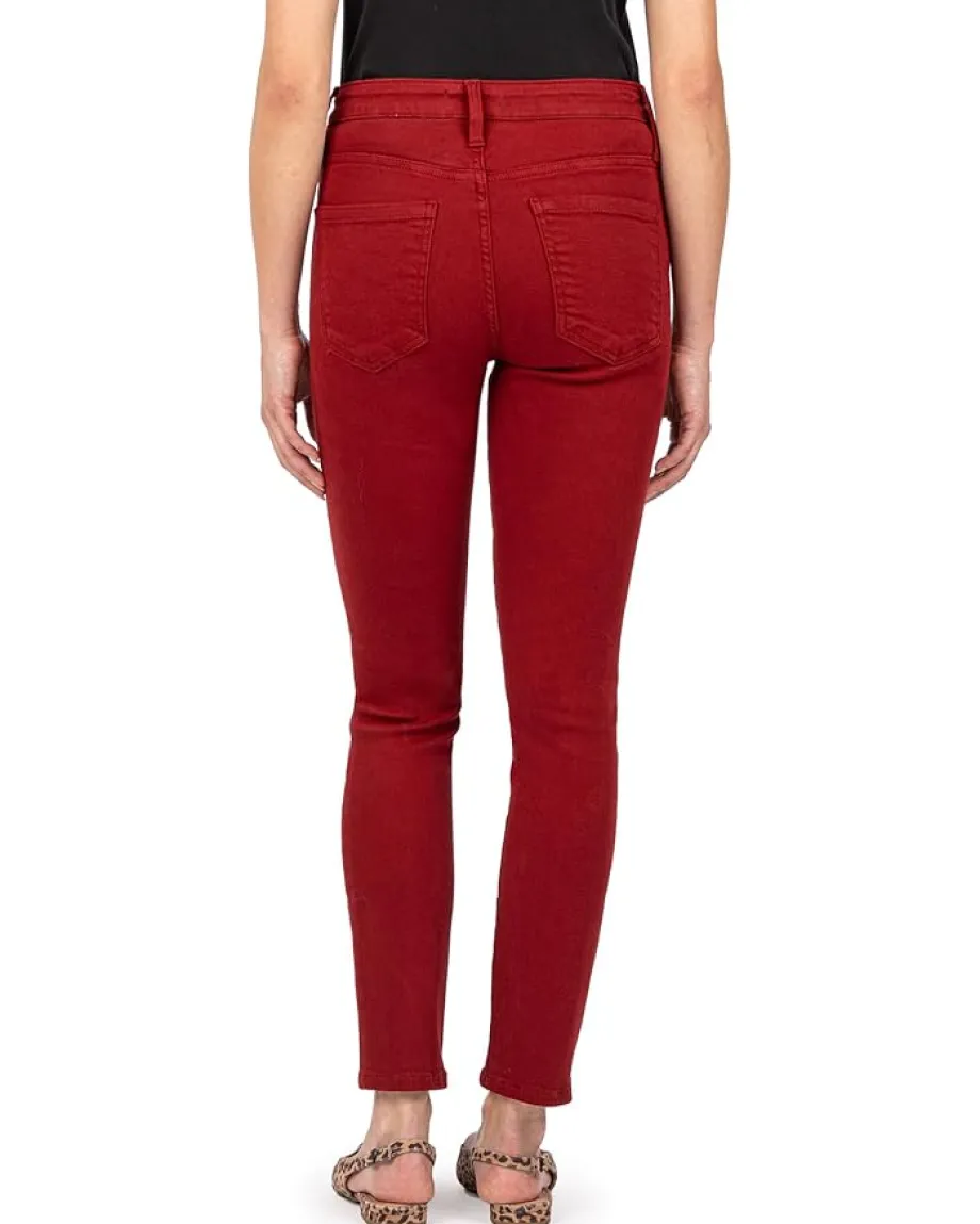 KUT from the Kloth Jeans<Charlize High-Rise Cigarette Leg With Regular Hem In Red