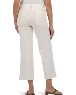 Jeans|KUT from the Kloth Charlotte High Rise Wide Leg Ecru