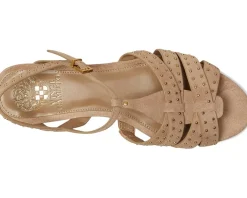 Vince Camuto Chaya Studded Gladiator Flat Sandals Tortilla Clearance