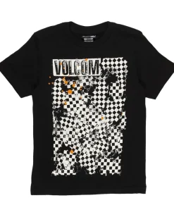 Volcom Kids Checker Shield S/S Basic Tee (Toddler/Little Kids) Black Clearance