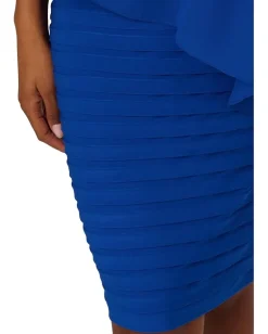 Adrianna Papell Chiffon Cape Dress Violet Cobalt Sale