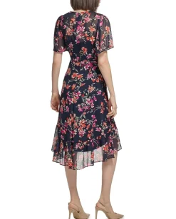 Calvin Klein Dresses|Dresses<Chiffon Print Maxi Dress Indigo Multi
