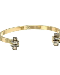 Jewelry|Jewelry|House of Harlow 1960 Chrysalis Cuff Bracelet Gold Tone/Smokey Quartz Resin/Smokey Grey Pave
