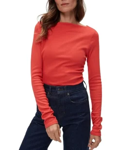 Michael Stars Shirts & Tops|Shirts & Tops<Clarke Knife Neck Ruched Tee Cherry