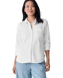 Eileen Fisher Classic Collar Shirt White Hot