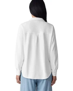 Eileen Fisher Classic Collar Shirt White Hot