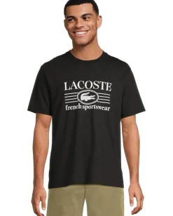 Activewear|T-Shirts|Lacoste Classic Fit Cotton Print T-shirt Black