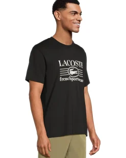 Activewear|T-Shirts|Lacoste Classic Fit Cotton Print T-shirt Black