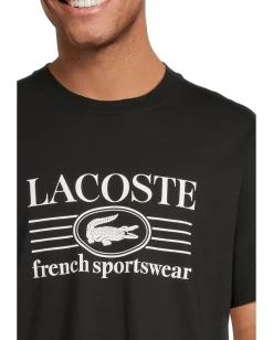 Activewear|T-Shirts|Lacoste Classic Fit Cotton Print T-shirt Black