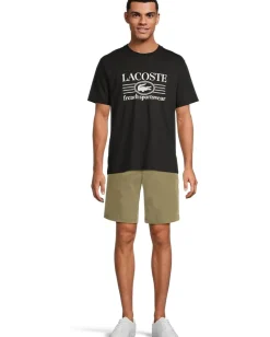 Activewear|T-Shirts|Lacoste Classic Fit Cotton Print T-shirt Black