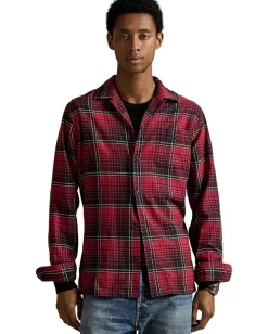 Activewear|Polo Ralph Lauren Classic Fit Plaid Performance Camp Shirt 6985a Red/Black Multicolor