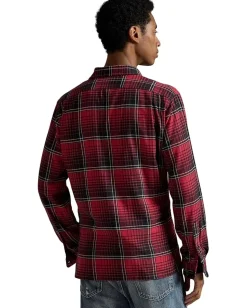 Activewear|Polo Ralph Lauren Classic Fit Plaid Performance Camp Shirt 6985a Red/Black Multicolor