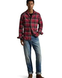 Activewear|Polo Ralph Lauren Classic Fit Plaid Performance Camp Shirt 6985a Red/Black Multicolor