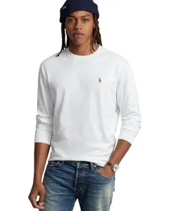 Activewear|T-Shirts|Polo Ralph Lauren Classic Fit Soft Touch Long-Sleeve Tee White