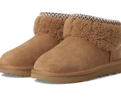 UGG Kids Classic Ultra Mini Maxi Curly (Little Kid/Big Kid) Chestnut Clearance