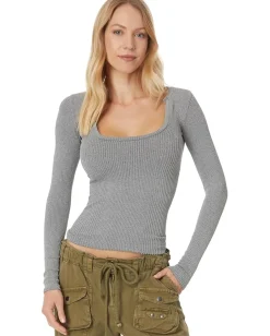 Free People Shirts & Tops|Shirts & Tops<Clean Slate Smls Layering Heather Grey