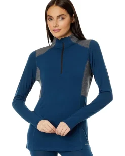 Hot Chillys Activewear|Shirts & Tops<Clima-Wool Zip-T Nightfall/Grey Heather