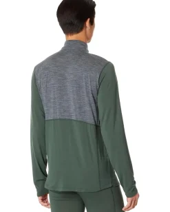 Activewear|Hot Chillys Clima-Wool Zip-T Od Green/Grey Heather