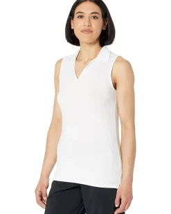 Activewear|Shirts & Tops|PUMA Golf Cloudspun Coast Sleeveless Polo Bright White