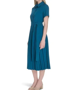 Women Calvin Klein Commuter Pleated Shirt Dress