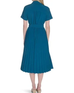 Women Calvin Klein Commuter Pleated Shirt Dress
