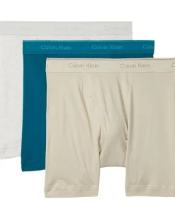 Calvin Klein Underwear Activewear<Cotton Classics 3-Pack Boxer Brief Snow Heather/Teal Marine/Oyster Gray