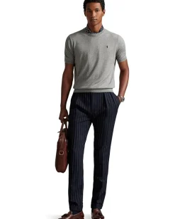 Activewear|Sweaters|Polo Ralph Lauren Cotton Crewneck Short-sleeve Sweater Fawn Grey Heather