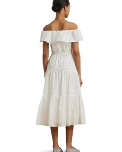 Lauren Ralph Lauren Dresses|Dresses<Cotton Off-the-shoulder Tiered Dress White