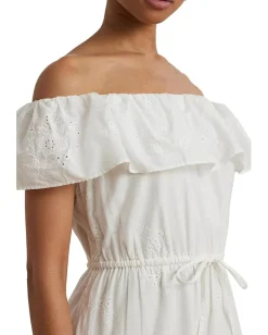 Lauren Ralph Lauren Dresses|Dresses<Cotton Off-the-shoulder Tiered Dress White