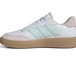 adidas Kids Court Block Shoes (Big Kid) White/Halo Mint/Almost Pink Clearance