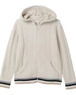 Barefoot Dreams Kids Clothing|Clothing<CozyChic® Sporty Rib Cable Zip Hoodie(Little Kid/Big Kid) Stone