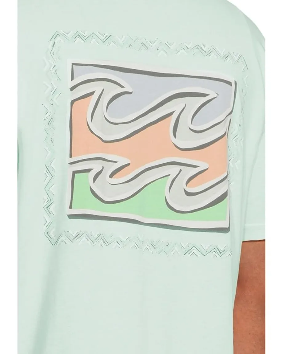 Activewear|T-Shirts|Billabong Crayon Wave Premium Short Sleeve Sea Glass
