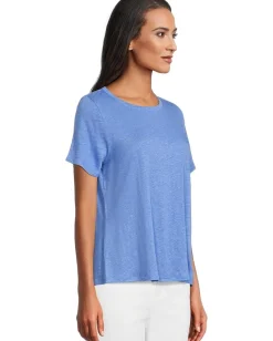 Eileen Fisher Crew Neck Short Sleeve Tee Ultramarine Discount