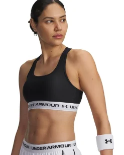 Under Armour Crossback Mid Impact Bra Black/White/Black Online