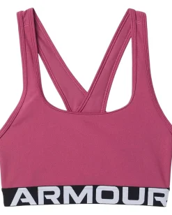 Under Armour Kids Crossback Mid-Impact Sports Bra (Big Kid) Fuchsia Dusk/White New