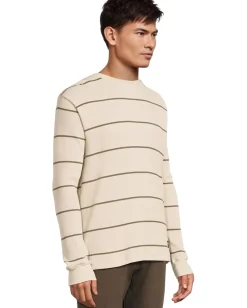 RVCA Dayshift Thermal Stripe Long Sleeve Ceramic New